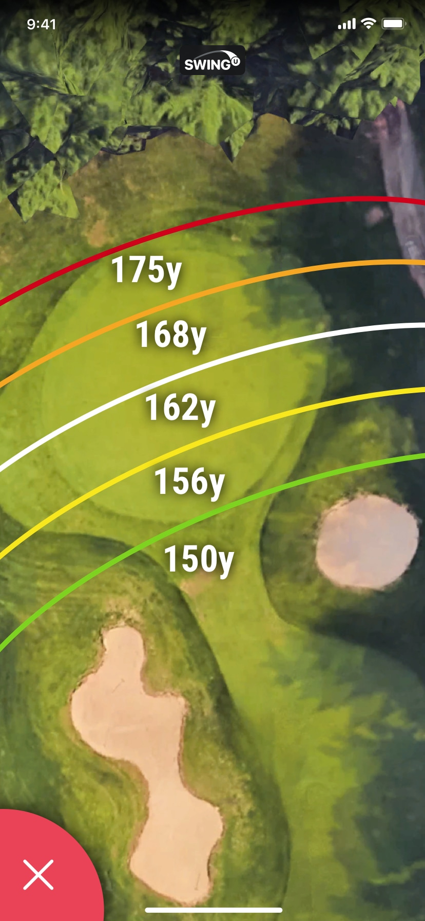 SwingU - Screenshot - SwingU Golf GPS Zoom-In Green Distances